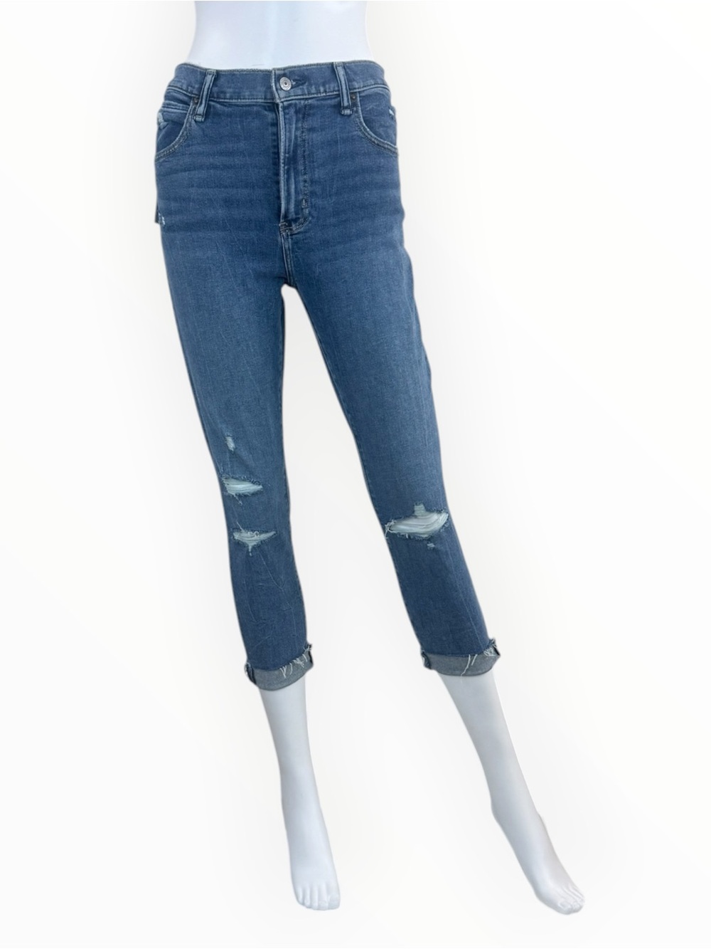 Abercrombie & Fitch NWT Blue Super Skinny Ankle High Rise Jeans Size 27 P1005